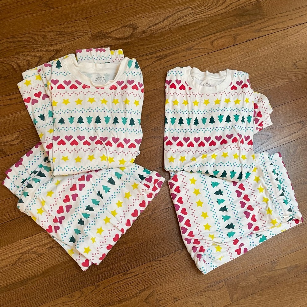 Primary adult family matching Christmas holiday pajamas pjs cotton size L, M, S